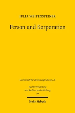 Abbildung von Weitensteiner | Person und Korporation | 1. Auflage | 2023 | 90 | beck-shop.de