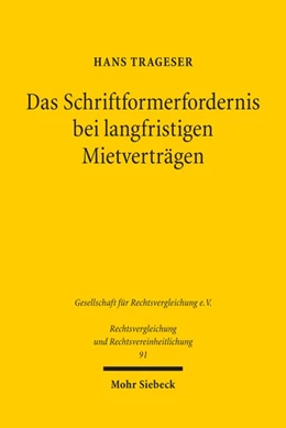 Abbildung von Trageser | Das Schriftformerfordernis bei langfristigen Mietverträgen | 1. Auflage | 2023 | 91 | beck-shop.de