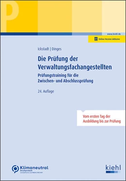 Abbildung von Ickstadt / Dinges | Die Prüfung der Verwaltungsfachangestellten (Online Version) | 24. Auflage | 2023 | beck-shop.de