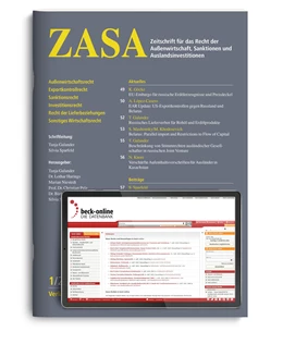 Abbildung von ZASA • Zeitschrift für das Recht der Außenwirtschaft, Sanktionen und Auslandsinvestitionen | 1. Auflage | 2024 | beck-shop.de