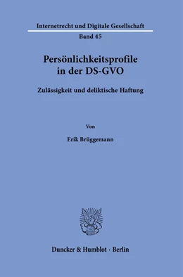 Abbildung von Brüggemann | Persönlichkeitsprofile in der DS-GVO | 1. Auflage | 2023 | beck-shop.de
