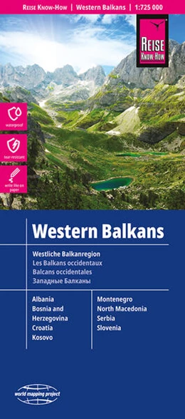 Abbildung von Reise Know-How Verlag Peter Rump GmbH | Reise Know-How Landkarte Westliche Balkanregion / Western Balkans (1:725.000) | 7. Auflage | 2023 | beck-shop.de