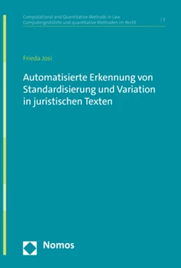 Abbildung von Josi | Automatisierte Erkennung von Standardisierung und Variation in juristischen Texten | 1. Auflage | 2023 | beck-shop.de