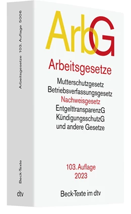 Abbildung von Arbeitsgesetze: ArbG | 103. Auflage | 2023 | 5006 | beck-shop.de
