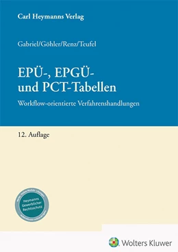 Abbildung von Gabriel / Göhler | EPÜ-, EPGÜ- und PCT-Tabellen | 12. Auflage | 2023 | beck-shop.de
