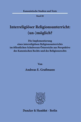 Abbildung von Graßmann | Interreligiöser Religionsunterricht: (un-)möglich? | 1. Auflage | 2023 | 80 | beck-shop.de