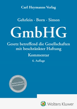 Abbildung von Gehrlein / Born | GmbHG - Kommentar | 6. Auflage | 2023 | beck-shop.de