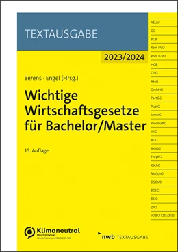 Abbildung von Berens / Engel (Hrsg.) | Wichtige Wirtschaftsgesetze für Bachelor/Master • 2023/2024 | 15. Auflage | 2023 | beck-shop.de