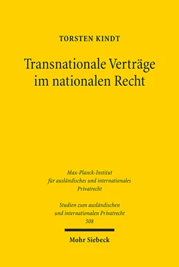 Abbildung von Kindt | Transnationale Verträge im nationalen Recht | 1. Auflage | 2023 | 508 | beck-shop.de