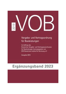 Abbildung von DIN e.V. / DVA | VOB Vergabe- und Vertragsordnung für Bauleistungen • Ergänzungsband 2023 | 1. Auflage | 2023 | beck-shop.de