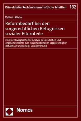 Abbildung von Weise | Reformbedarf bei den sorgerechtlichen Befugnissen sozialer Elternteile | 1. Auflage | 2023 | 182 | beck-shop.de
