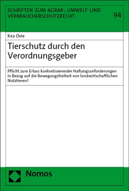 Abbildung von Ovie | Tierschutz durch den Verordnungsgeber | 1. Auflage | 2023 | 94 | beck-shop.de