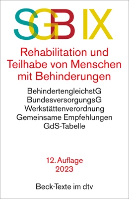 Abbildung von SGB IX Rehabilitation und Teilhabe von Menschen mit Behinderungen | 12. Auflage | 2023 | 5755 | beck-shop.de