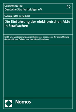 Abbildung von Karl | Die Einführung der elektronischen Akte in Strafsachen | 1. Auflage | 2023 | 52 | beck-shop.de