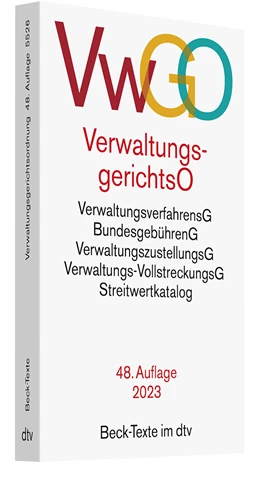 Abbildung von Verwaltungsgerichtsordnung, Verwaltungsverfahrensgesetz: VwGO | 48. Auflage | 2023 | 5526 | beck-shop.de