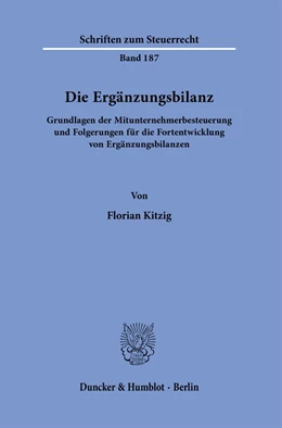 Abbildung von Kitzig | Die Ergänzungsbilanz. | 1. Auflage | 2023 | beck-shop.de