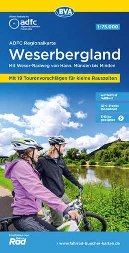 Abbildung von Allgemeiner Deutscher Fahrrad-Club e. V. (ADFC) / BVA BikeMedia GmbH | ADFC-Regionalkarte Weserbergland, 1:75.000, mit Tagestourenvorschlägen, reiß- und wetterfest, E-Bike-geeignet, GPS-Tracks Download | 3. Auflage | 2024 | beck-shop.de