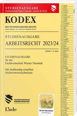 Abbildung von Ercher-Lederer / Doralt | KODEX Studienausgabe Arbeitsrecht 2023/24 | 12. Auflage | 2023 | beck-shop.de