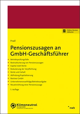 Abbildung von Pradl | Pensionszusagen an GmbH-Geschäftsführer | 5. Auflage | 2024 | beck-shop.de