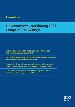 Abbildung von Arndt | Einkommensteuererklärung 2023 Kompakt | 15. Auflage | 2024 | beck-shop.de