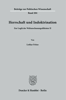 Abbildung von Fritze | Herrschaft und Indoktrination | 1. Auflage | 2023 | beck-shop.de