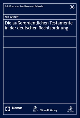 Abbildung von Althoff | Die außerordentlichen Testamente in der deutschen Rechtsordnung | 1. Auflage | 2023 | 36 | beck-shop.de