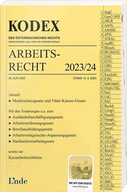 Abbildung von Stech / Doralt | KODEX Arbeitsrecht 2023/24 | 58. Auflage | 2023 | beck-shop.de