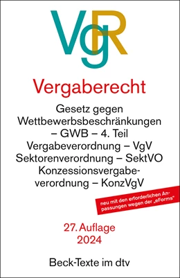 Abbildung von Vergaberecht: VgR | 27. Auflage | 2024 | 5595 | beck-shop.de