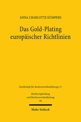 Abbildung von Kümpers | Das Gold-Plating europäischer Richtlinien | 1. Auflage | 2023 | 94 | beck-shop.de