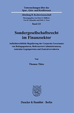 Abbildung von Thies | Sondergesellschaftsrecht im Finanzsektor. | 1. Auflage | 2023 | Band 225 | beck-shop.de