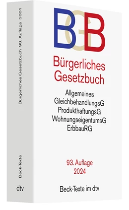 Abbildung von Bürgerliches Gesetzbuch: BGB | 93. Auflage | 2024 | 5001 | beck-shop.de