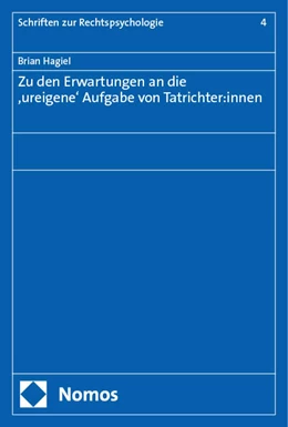 Abbildung von Hagiel | Zu den Erwartungen an die ‚ureigene‘ Aufgabe von Tatrichter:innen | 1. Auflage | 2024 | 4 | beck-shop.de