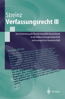 Abbildung von Streinz | Verfassungsrecht III | 1. Auflage | 2023 | beck-shop.de