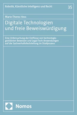 Abbildung von Hess | Digitale Technologien und freie Beweiswürdigung | 1. Auflage | 2024 | beck-shop.de