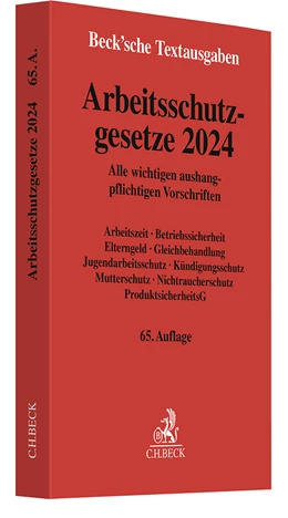 Abbildung von Arbeitsschutzgesetze 2024 | 65. Auflage | 2024 | beck-shop.de