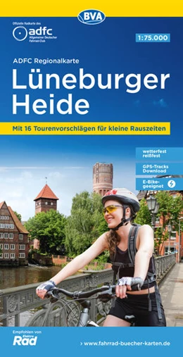 Abbildung von Allgemeiner Deutscher Fahrrad-Club e. V. (ADFC) / BVA BikeMedia GmbH | ADFC-Regionalkarte Lüneburger Heide, 1:75.000, mit Tagestourenvorschlägen, reiß- und wetterfest, E-Bike-geeignet, GPS-Tracks Download | 7. Auflage | 2024 | beck-shop.de