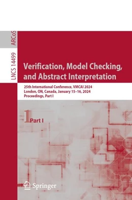 Abbildung von Dimitrova / Lahav | Verification, Model Checking, and Abstract Interpretation | 1. Auflage | 2024 | 14499 | beck-shop.de