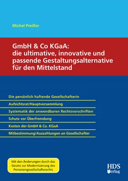 Abbildung von Preißer | GmbH & Co KGaA: die ultimative, innovative und passende Gestaltungsalternative für den Mittelstand | 1. Auflage | 2024 | beck-shop.de