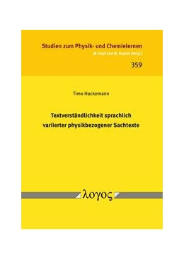 Abbildung von Hackemann | Textverständlichkeit sprachlich variierter physikbezogener Sachtexte | 1. Auflage | 2023 | 359 | beck-shop.de