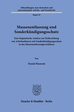 Abbildung von Mazurek | Massenentlassung und Sonderkündigungsschutz. | 1. Auflage | 2024 | 19 | beck-shop.de