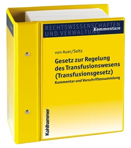 Abbildung von von Auer / Seitz | Gesetz zur Regelung des Transfusionswesens (Transfusionsgesetz) | 1. Auflage | 2020 | beck-shop.de