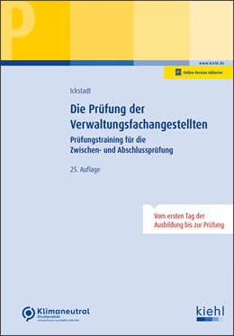 Abbildung von Ickstadt | Die Prüfung der Verwaltungsfachangestellten | 25. Auflage | 2024 | beck-shop.de