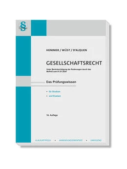 Abbildung von Hemmer / Wüst | Gesellschaftsrecht | 16. Auflage | 2024 | beck-shop.de