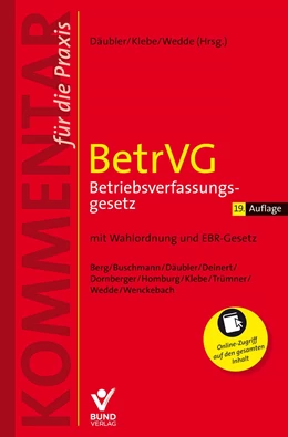 Abbildung von Däubler / Klebe | BetrVG Betriebsverfassungsgesetz | 19. Auflage | 2024 | beck-shop.de