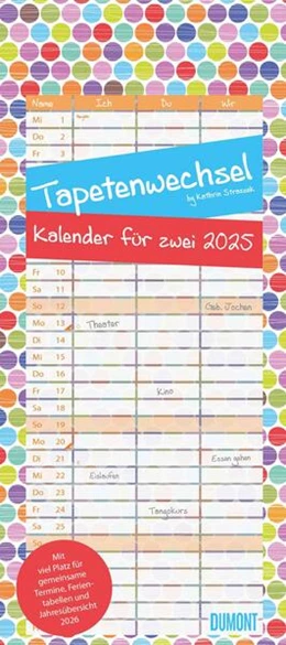 Abbildung von DUMONT Kalender | Tapetenwechsel 2025 - Kalender für zwei - Notizkalender - Partner-Planer - Format 22 x 49,5 cm | 1. Auflage | 2024 | beck-shop.de