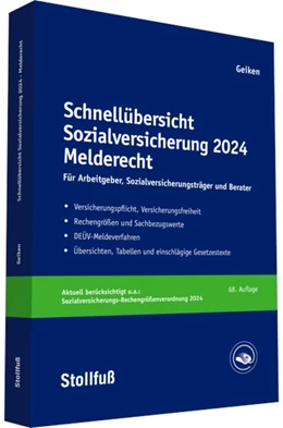 Abbildung von Geiken | Schnellübersicht Sozialversicherung 2024 Melderecht | 68. Auflage | 2024 | beck-shop.de
