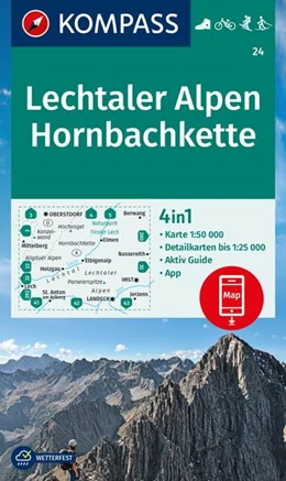 Abbildung von KOMPASS Wanderkarte 24 Lechtaler Alpen, Hornbachkette 1:50.000 | 2. Auflage | 2024 | beck-shop.de