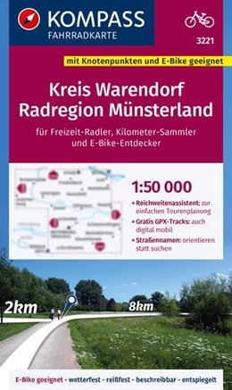 Abbildung von KOMPASS Fahrradkarte 3221 Kreis Warendorf - Radregion Münsterland mit Knotenpunkten 1:50.000 | 1. Auflage | 2024 | beck-shop.de