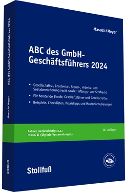 Abbildung von Masuch / Meyer | ABC des GmbH-Geschäftsführers 2024 | 16. Auflage | 2024 | beck-shop.de