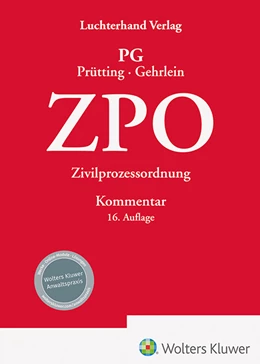 Abbildung von Gehrlein / Prütting | ZPO Kommentar | 16. Auflage | 2024 | beck-shop.de